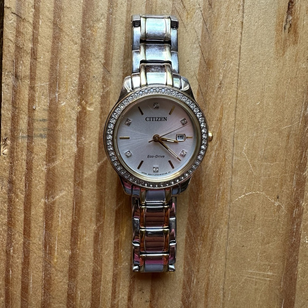 Citizen Eco-Drive Women's Two-Tone Diamond Accent Calendar Watch J710-S112818